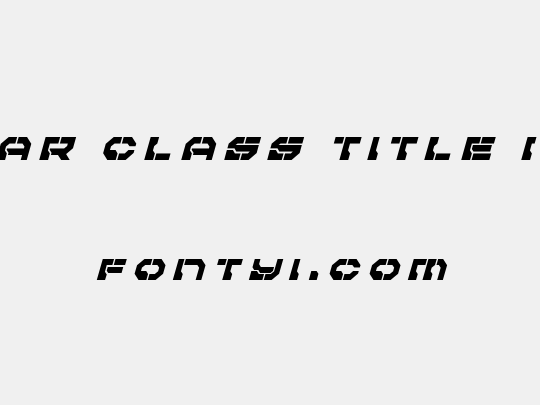 Pulsar Class Title Italic