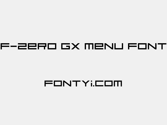 F-Zero GX Menu Font