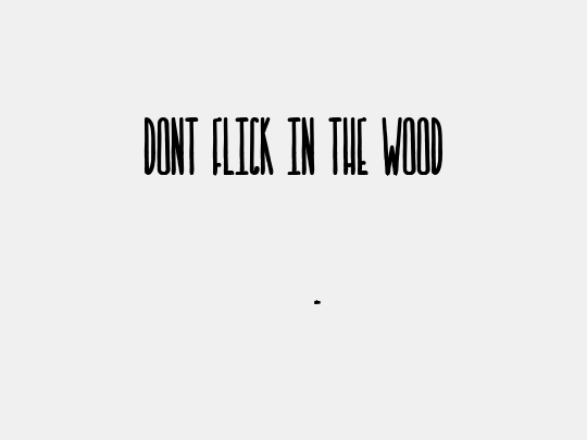 DONT FLICK IN THE WOOD