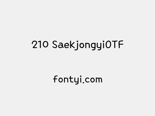 210 SaekjongyiOTF