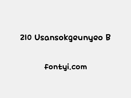 210 Usansokgeunyeo B