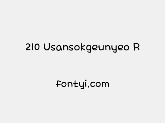 210 Usansokgeunyeo R