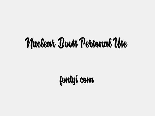 Nuclear Boots Personal Use