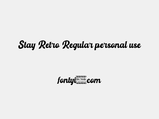 Stay Retro Regular personal use