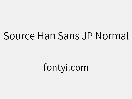 Source Han Sans JP Normal