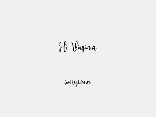 Hi Virginia