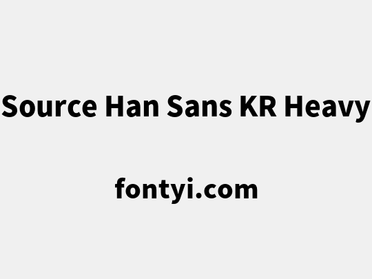 Source Han Sans KR Heavy