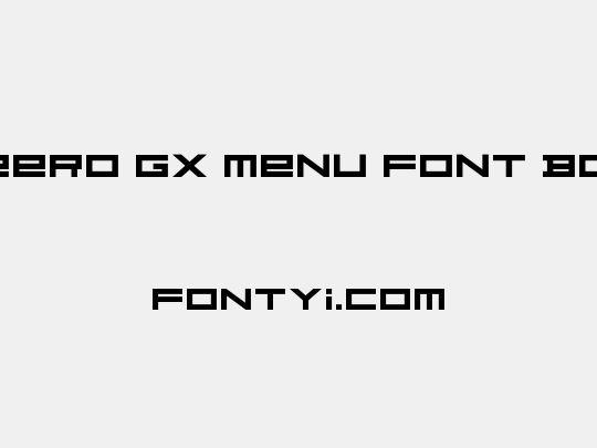 F-Zero GX Menu Font Bold