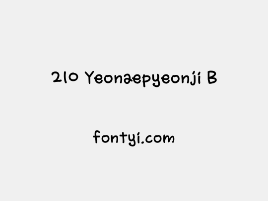 210 Yeonaepyeonji B