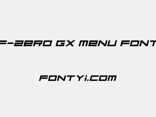 F-Zero GX Menu Font