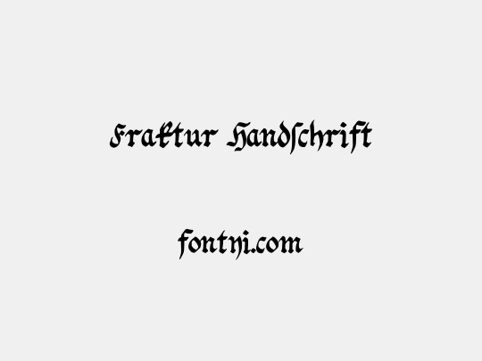 Fraktur Handschrift