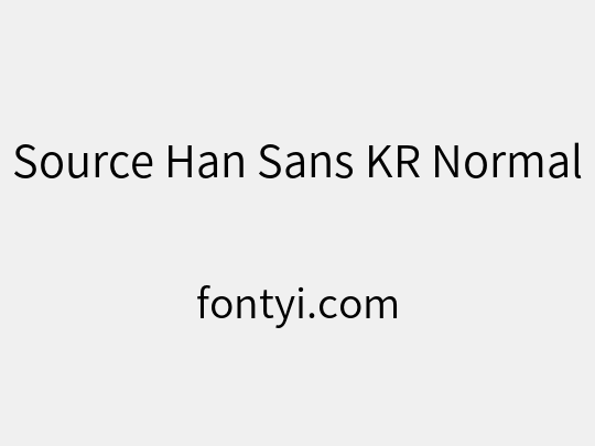 Source Han Sans KR Normal