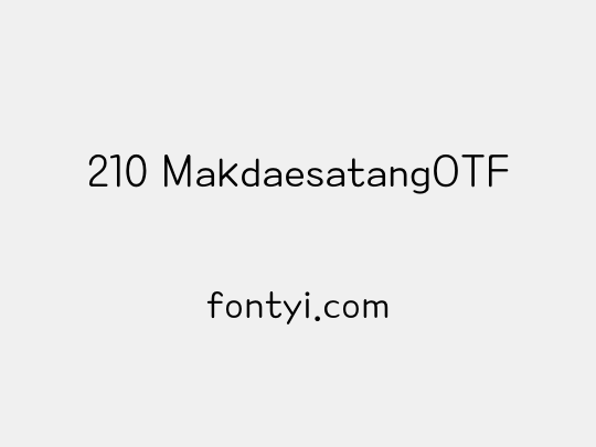 210 MakdaesatangOTF