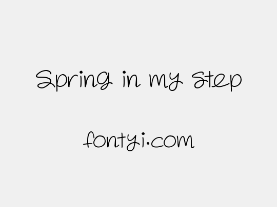 Spring in my step